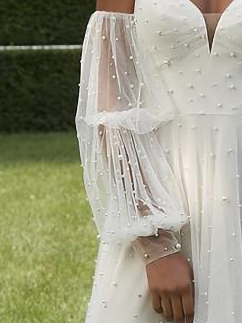 Detachable Pearl Bishop Bridal Sleeve